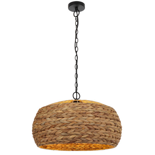 Telbix Antera Chain Pendant Light - Bohomian Large Shade - 600mm - Cream