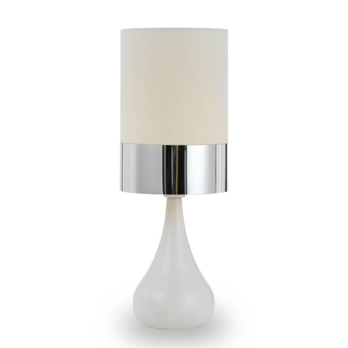 Telbix Akira Table Lamp - White Shade - Chrome