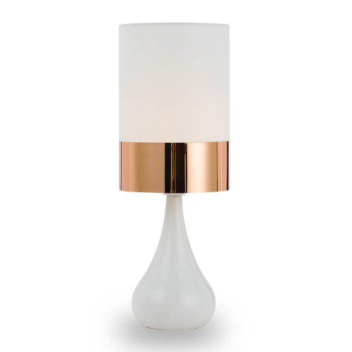 Telbix Akira Table Lamp - White Shade - Copper