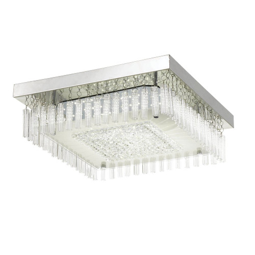 Telbix Andela Square Oyster LED Ceiling Light - 115 x 350mm - Chrome
