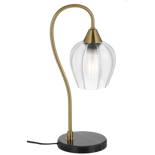 Telbix Azalea Modern Desk Lamp - Tulip Shade - Black & Gold