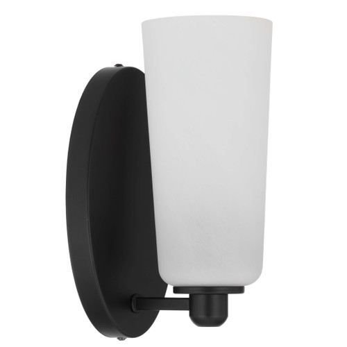 Telbix Brevan Indoor Wall Light - 1 Arm - Alabastro Shade - Black