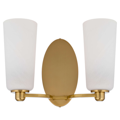Telbix Brevan Indoor Wall Light - 2 Arm - Alabastro Shade - Antique Gold