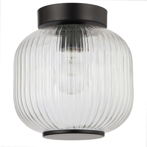 Telbix Bobo DIY Batten Fix Ceiling Light - Clear Glass - 220 x 200mm - Black