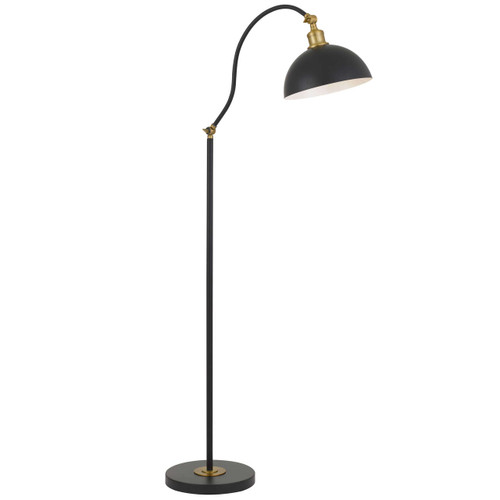 Telbix Brevik Floor Lamp with Adjustable Shade - Black & Satin Brass