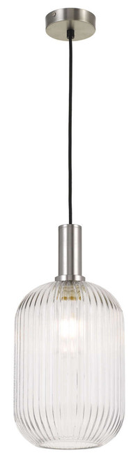 Telbix Bonura Cord Pendant Light - 20" Clear Glass - 200mm - Nickel