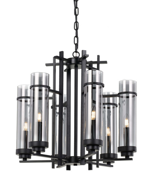 Telbix Burgess Chain Pendant Light - 6 Arms - 650mm - Black