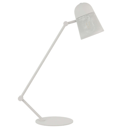 Telbix Cadena Industrial Desk Lamp with Perforated Adjustable Shade - White