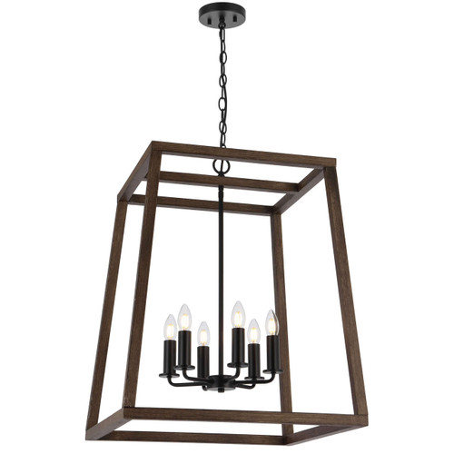 Telbix Dalton Lantern Chain Pendant Light - 560mm - Black