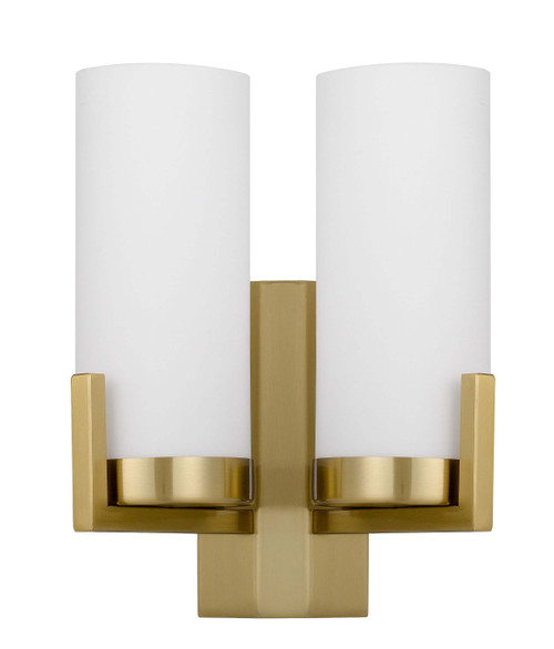 Telbix Eamon Indoor Wall Light - 2 Arm - Opal Matte - Brass