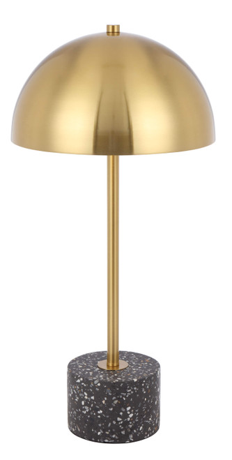 Telbix Domez Black Terrazzo Base Table Lamp - Antique Gold