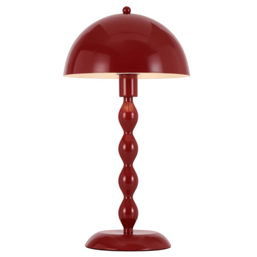 Telbix Estiq Art Deco Table Lamp - Dome Shade - Red