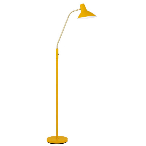Telbix Farbon Industrial Floor Lamp - Brass & Yellow