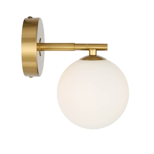 Telbix Felton Indoor Wall Light - Opal Matte Glass - Antique Gold
