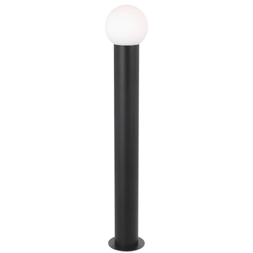 Telbix Gorem Outdoor Bollard Post Light - Opal Matte Glass - Black