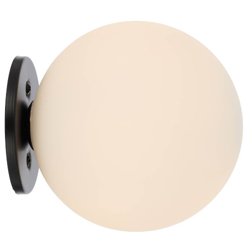 Telbix Gaston Indoor Wall Light - Opal Matte Glass - Black