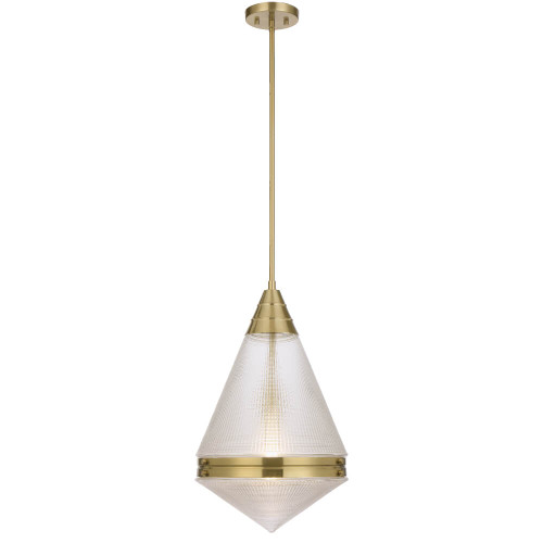 Telbix Harnon Rod Pendant Light - Clear Glass - 350mm - Antique Gold