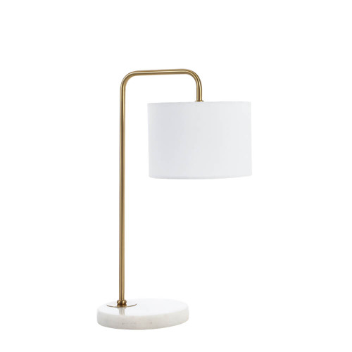 Telbix Ingrid Industrial Desk Lamp - White Shade - Gold & White