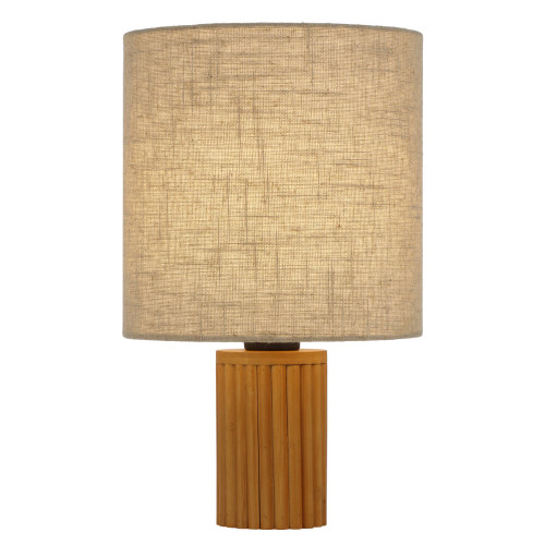 Telbix Inwood Table Lamp - Cream Shade - Wood