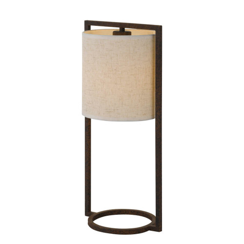 Telbix Loftus Industrial Table Lamp - Cream Shade - Rustic Bronze