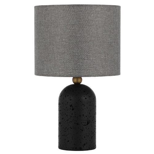 Telbix Livia Travertine Table Lamp - Dark Grey Shade - Black