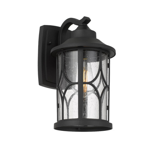 Telbix Lenore Outdoor Wall Light - Clear Glass - Black