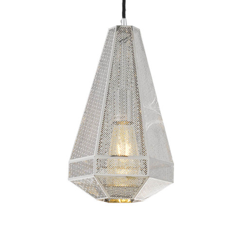 Telbix Magnus Black Cord Pendant Light - 200mm - Chrome