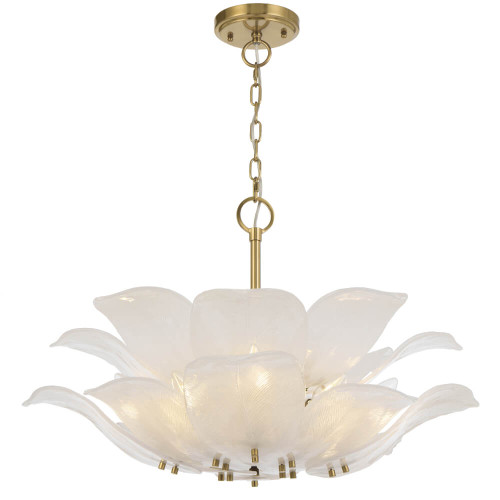 Telbix Monte Chain Pendant Light with Rod - Frost Glass - 670mm - Brass
