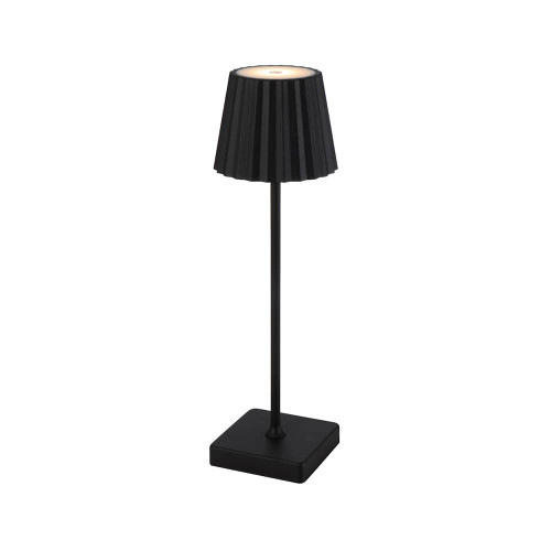 Telbix Mindy Wireless LED Table Lamp - Black Sand Shade - Black