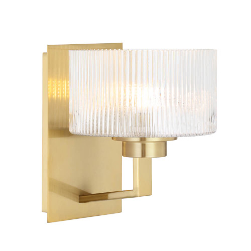 Telbix Moreno II Indoor Wall Light - Clear Glass - Antique Gold