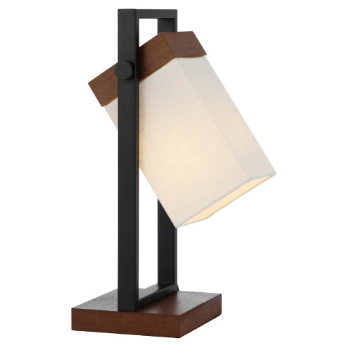 Telbix Osada Desk Lamp - White shade - Wood & Black