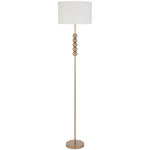 Telbix Poetix Industrial Floor Lamp - Ivory Shade - Gold