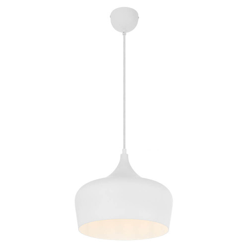 Telbix Polk White Cord Pendant Light - White Shade - 300mm - White