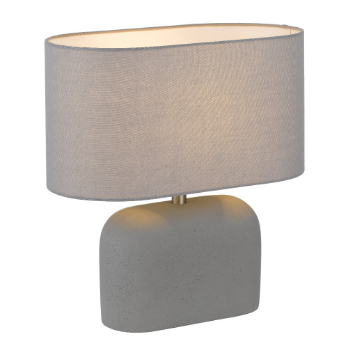 Telbix Reano Concrete Base Table Lamp - Ivory Shade - Grey
