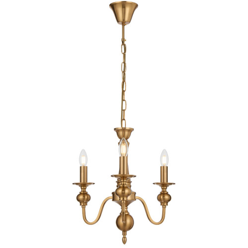 Telbix Siedel Chain Pendant Light without Shade - 3 Arm - 450mm - Copper
