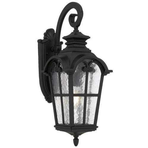 Telbix Shelton Outdoor Wall Light - Clear Glass - Black