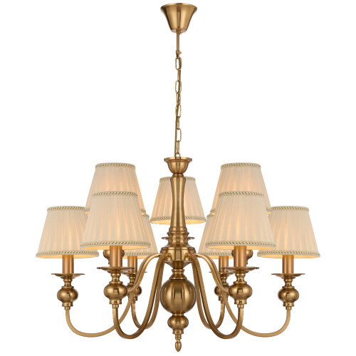 Telbix Siedel Chain Pendant Light with Shade - 9 Arm - 760mm - Copper