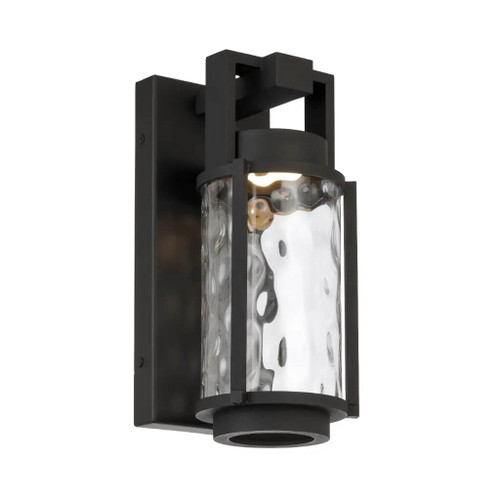 Telbix Vexor Outdoor LED Wall Light - Medium - Water Glass - Black