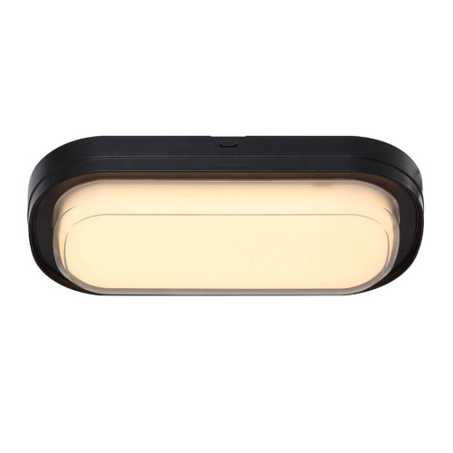 Telbix Viggo Outdoor Bunker LED Wall Light - Rectangular - Black