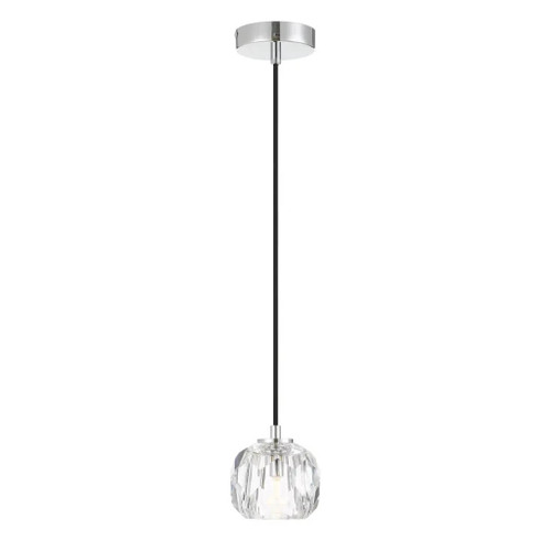 Telbix Zaha Cord Pendant Light - Crystal Glass - 110mm - Chrome