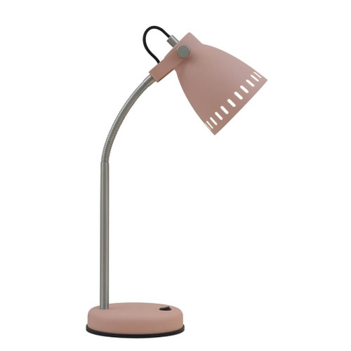 Telbix Nova Industrial Desk Lamp - Pink & Nickel