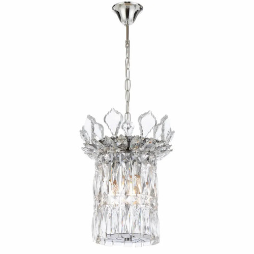 Telbix Virell Chandelier Pendant Light - 3 Light - Crystal Glass - 260mm - Chrome