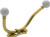 Tradco Traditional Coat Hook with White Porcelain Tip - 175 x 85mm - Polished Brass