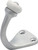 Tradco Victorian Robe Hook with White Porcelain Tip - 45 x 70mm - Satin Chrome
