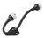 Tradco Victorian Coat Hook with White Porcelain Tip - 115 x 75mm - Matte Black