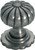 Tradco Fluted Iron Cupboard Knob with Backplate - 32mm - Polished Metal