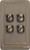 Tradco 4 Gang Toggle Light Switch - 115 x 72mm - Antique Brass