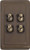 Tradco 4 Gang Toggle Light Switch - 115 x 72mm - Antique Brass