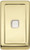 Tradco 1 Gang White Rocker Light Switch - 115 x 72mm - Polished Brass