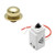 Tradco Architrave 2 Gang Toggle Light Switch - White Base - 82 x 30mm - Polished Brass